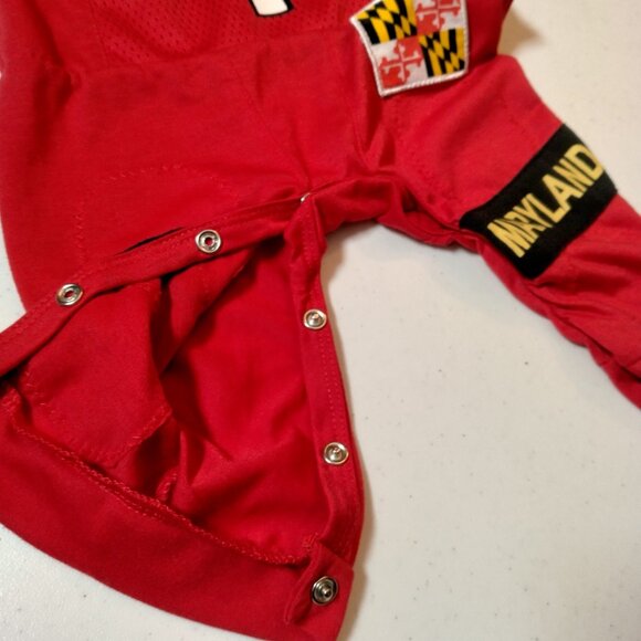 University of Maryland Outfit Baby 0-3M Fast Asleep Romper Terrapins Football - Picture 11 of 14